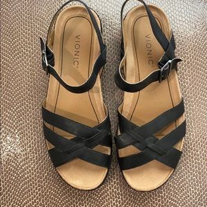 Vionic Leather Strappy Sandal